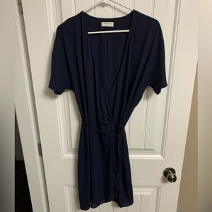 Babaton Navy Wrap Dress - Size Large